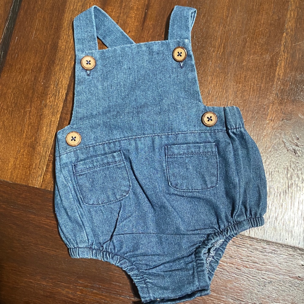 MUDPIE **NWT** DENIM BABY ROMPER